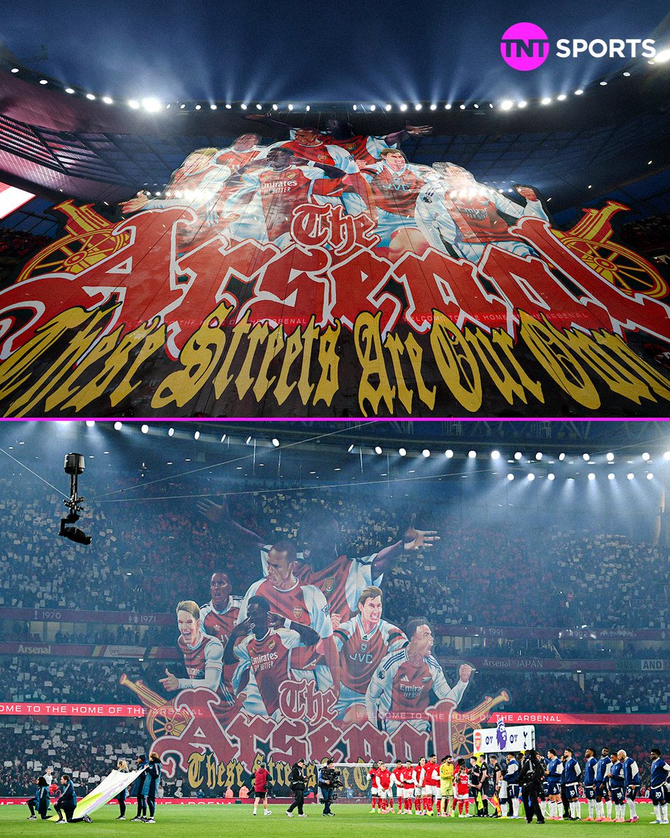 footballontnt's tweet image. Arsenal&apos;s tifo for the North London Derby 👏