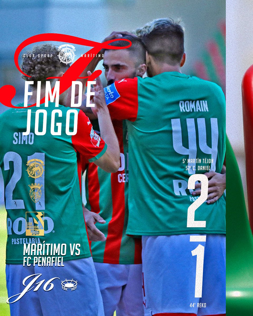 MaritimoMadeira's tweet image. ✅ FIM DE JOGO! Vitória do #CSMaritimo, por 2-1, frente ao FC Penafiel para a #LigaPortugalMeuSuper