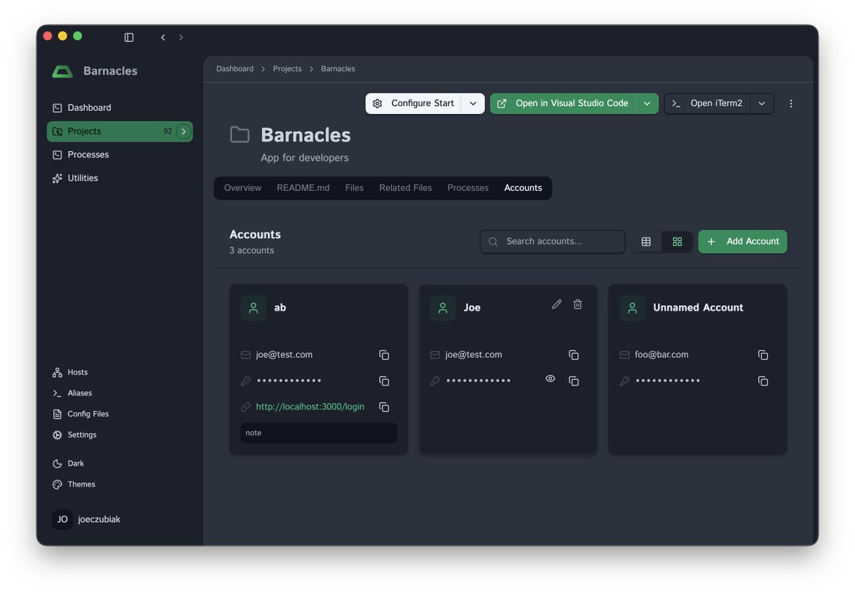 joeczubiak's tweet photo. I can never remember my local dev logins for all my projects so I added an option to save them in Barnacles.

What's your strategy for remembering your dev credentials?
#buildinpublic #webdev https://t.co/ysndx9nLKE