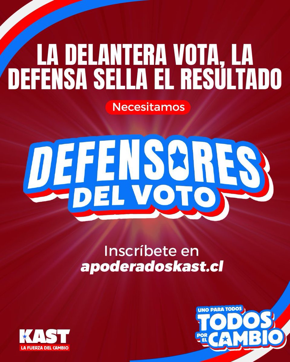 Solrovi's tweet image. #Defensoresdelvoto
🇨🇱 No dejemos que el comunismo avance en nuestro país, porque queremos recuperar el orden, la paz y la seguridad.
💪🏼*Cada post, cada mensaje y cada apoderado cuenta*.
No olvides el link para inscripción 👉 apoderadoskast.cl
*#DefensoresDelVoto*