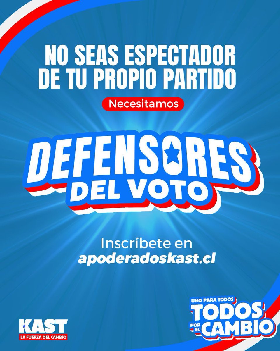 Solrovi's tweet image. #Defensoresdelvoto
🇨🇱 No dejemos que el comunismo avance en nuestro país, porque queremos recuperar el orden, la paz y la seguridad.
💪🏼*Cada post, cada mensaje y cada apoderado cuenta*.
No olvides el link para inscripción 👉 apoderadoskast.cl
*#DefensoresDelVoto*