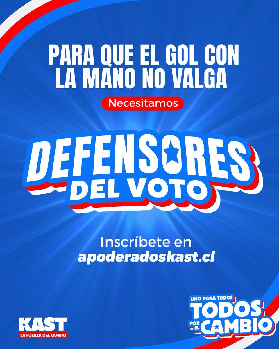 Solrovi's tweet image. #Defensoresdelvoto
🇨🇱 No dejemos que el comunismo avance en nuestro país, porque queremos recuperar el orden, la paz y la seguridad.
💪🏼*Cada post, cada mensaje y cada apoderado cuenta*.
No olvides el link para inscripción 👉 apoderadoskast.cl
*#DefensoresDelVoto*