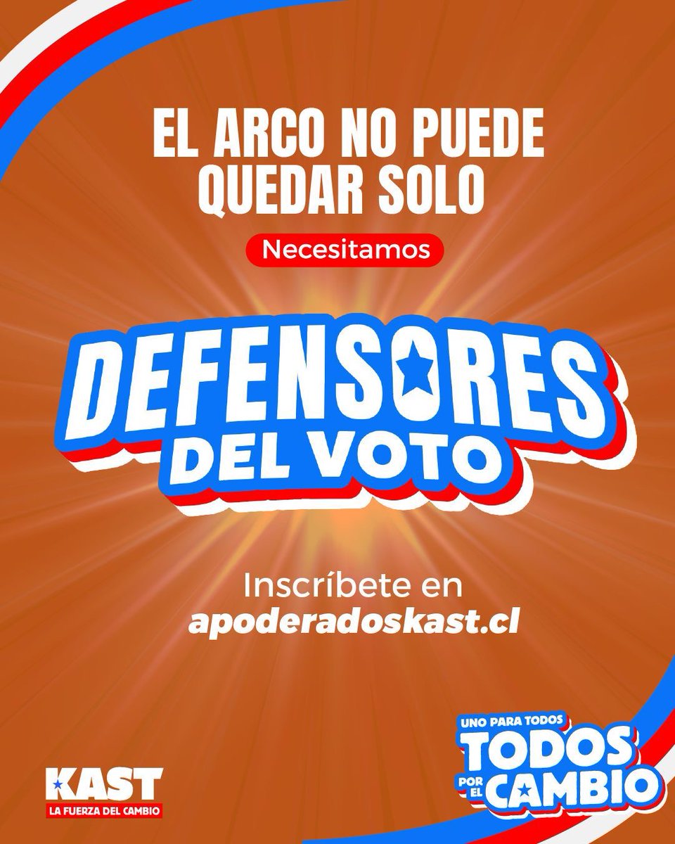 Solrovi's tweet image. #Defensoresdelvoto
🇨🇱 No dejemos que el comunismo avance en nuestro país, porque queremos recuperar el orden, la paz y la seguridad.
💪🏼*Cada post, cada mensaje y cada apoderado cuenta*.
No olvides el link para inscripción 👉 apoderadoskast.cl
*#DefensoresDelVoto*