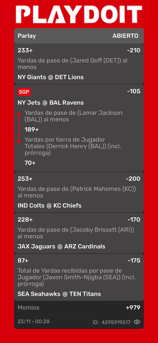 Parlay NFL 🏈