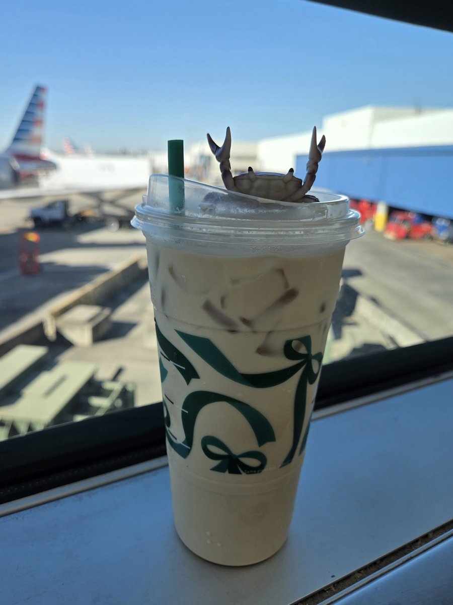 _mamavale's tweet photo. Airport Starbucks for the win! Mobile ordered while waiting to get of the plane. Quickest counter grab on the way to connecting flight. #skiptheline #myorderlookslikearecipe #sorrybaristas #pockettravelbuddy #pissedoffpeoplecuzlineisntmoving #crabbielove #crabbieadventures https://t.co/yaxvXWCUL4
