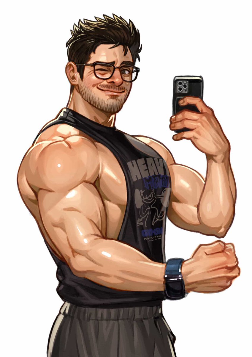 t_kobs's tweet photo. The wildly talented @AbsolumArt drew me and holy shit I look good as a bara hot anime character. ❤️
Also I’m crying I look like a twig next to him🫣😭 https://t.co/F7A8httUMt
