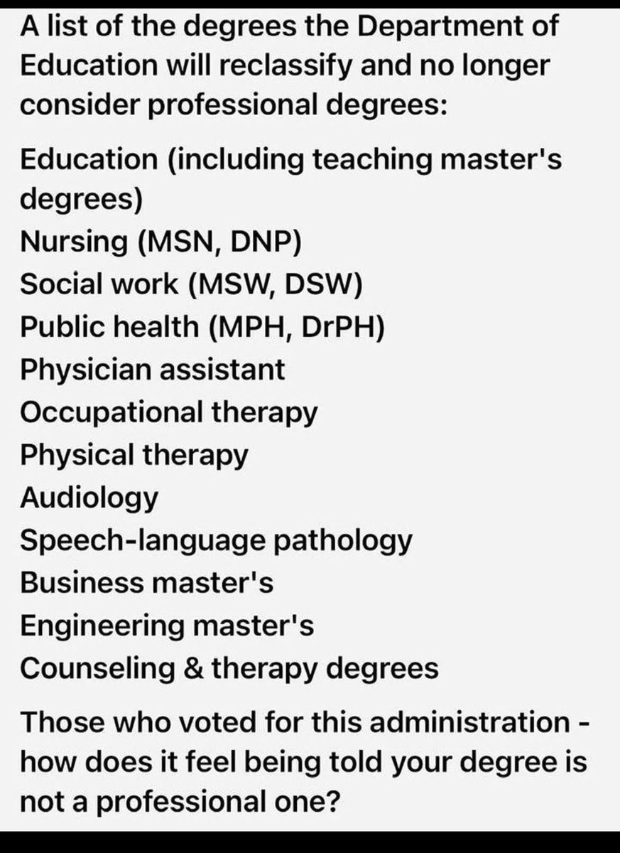 <a href="/NotAvgLiberal/">Not Your Average Liberal</a> This is sickening. Here are the professional degrees that are eradicating.