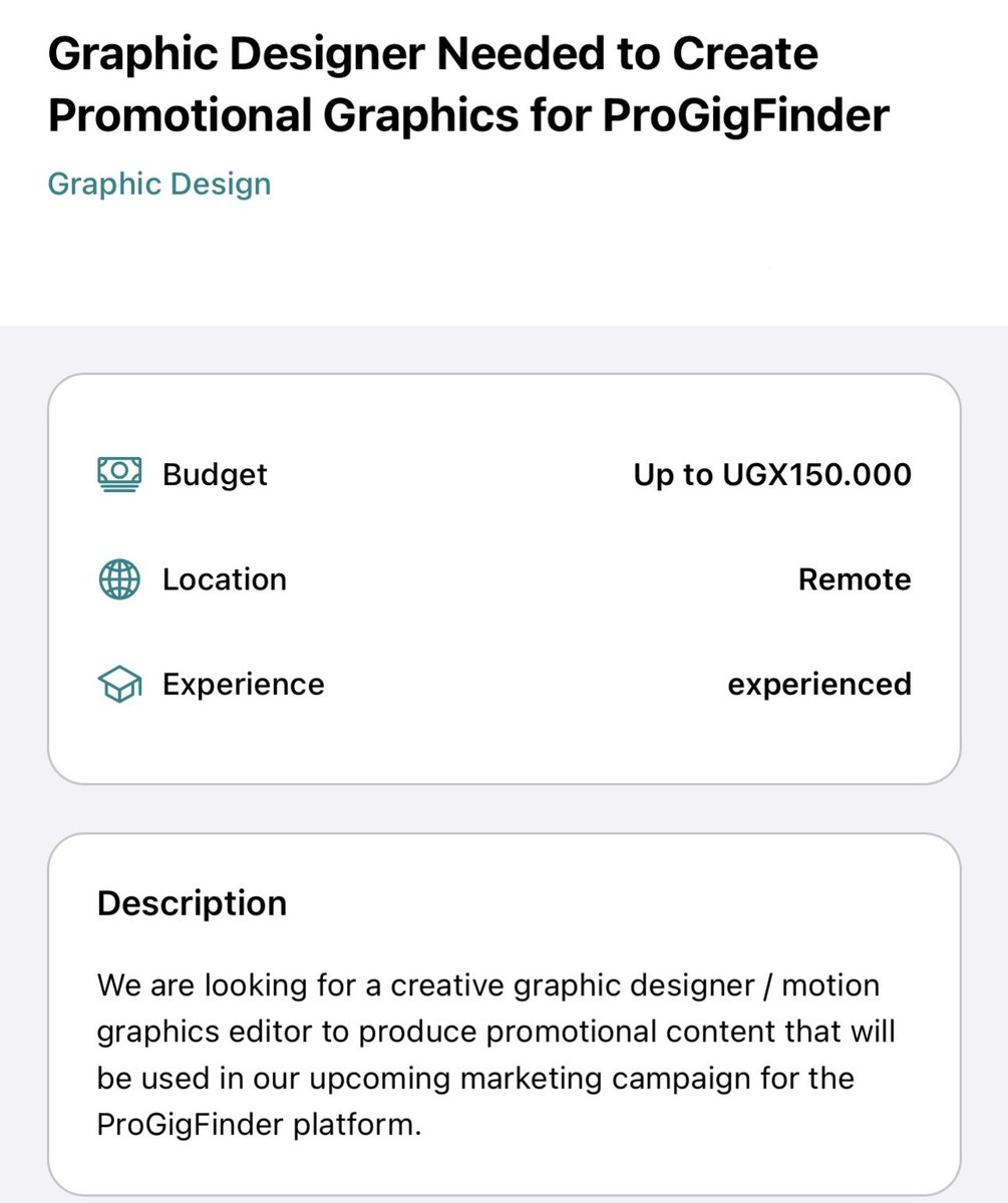 Urgent Remote Graphic Designer Gig!   

Apply on ProGigFinder (Download on iOS, Android, or use the web)  
Also, NOW LIVE: Cleaner Booking Feature! Cleaners, create your profile and start getting booked!