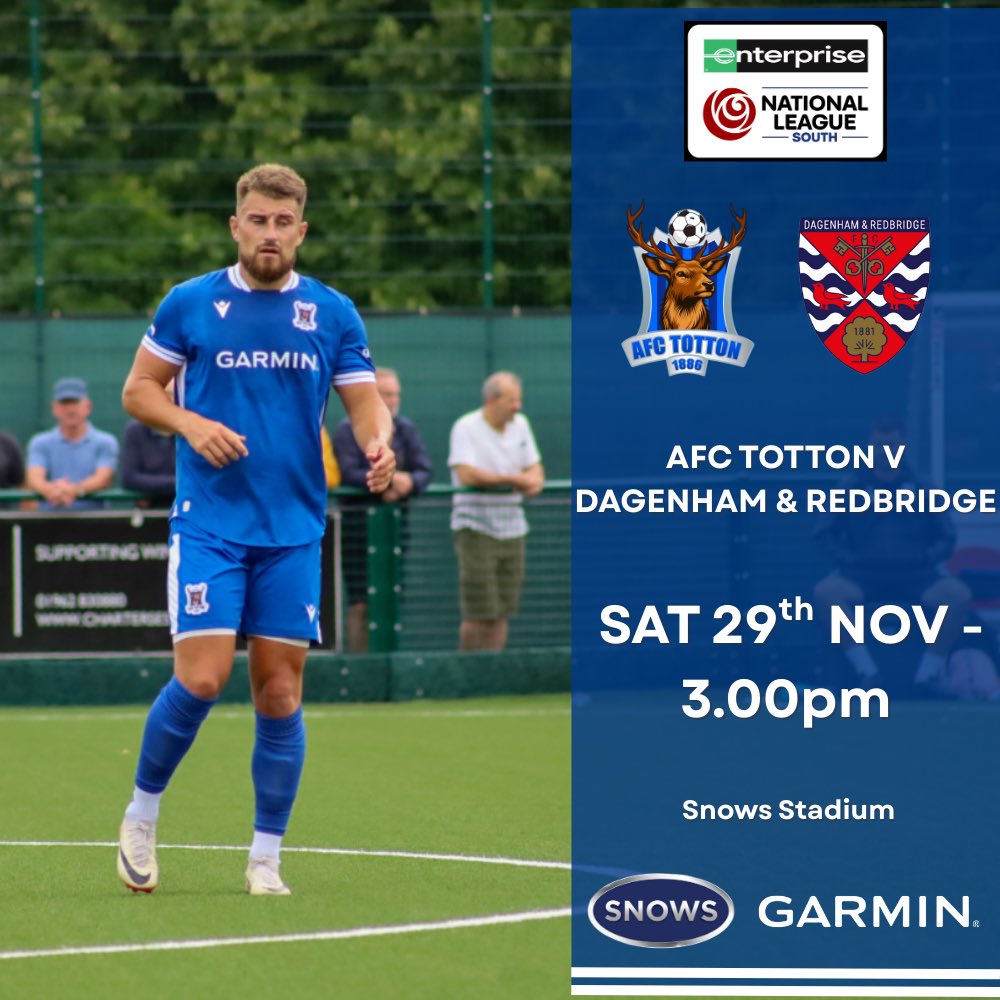 DATE WITH THE DAGGERS 🦌💙

We’re finally back at home this coming Saturday afternoon as we take on Dagenham &amp; Redbridge at the Snows Stadium.

This is one of our two home games scheduled between now and Christmas, so don’t miss out on your chance to back the boys in blue! 👇🏼