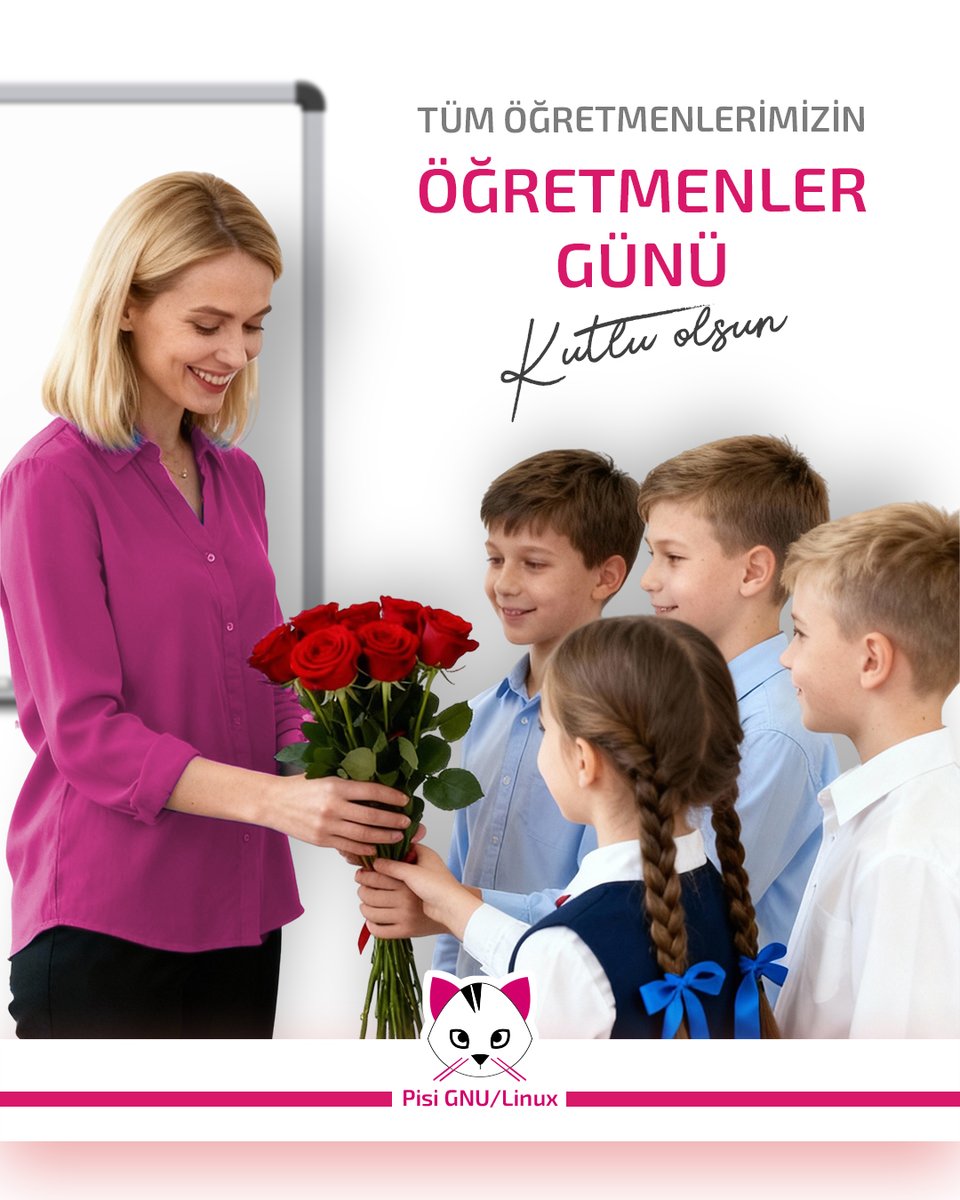 pisi_linux's tweet image. Toplumumuzun gelişimine yön veren tüm öğretmenlerin 24 Kasım Öğretmenler Günü’nü kutlar; yol gösterici ışığını takip ettiğimiz Başöğretmen Mustafa Kemal Atatürk’ü saygıyla anarız.

#PisiLinux #Linux #ÖğretmenlerGünü #24kasım #öğretmen