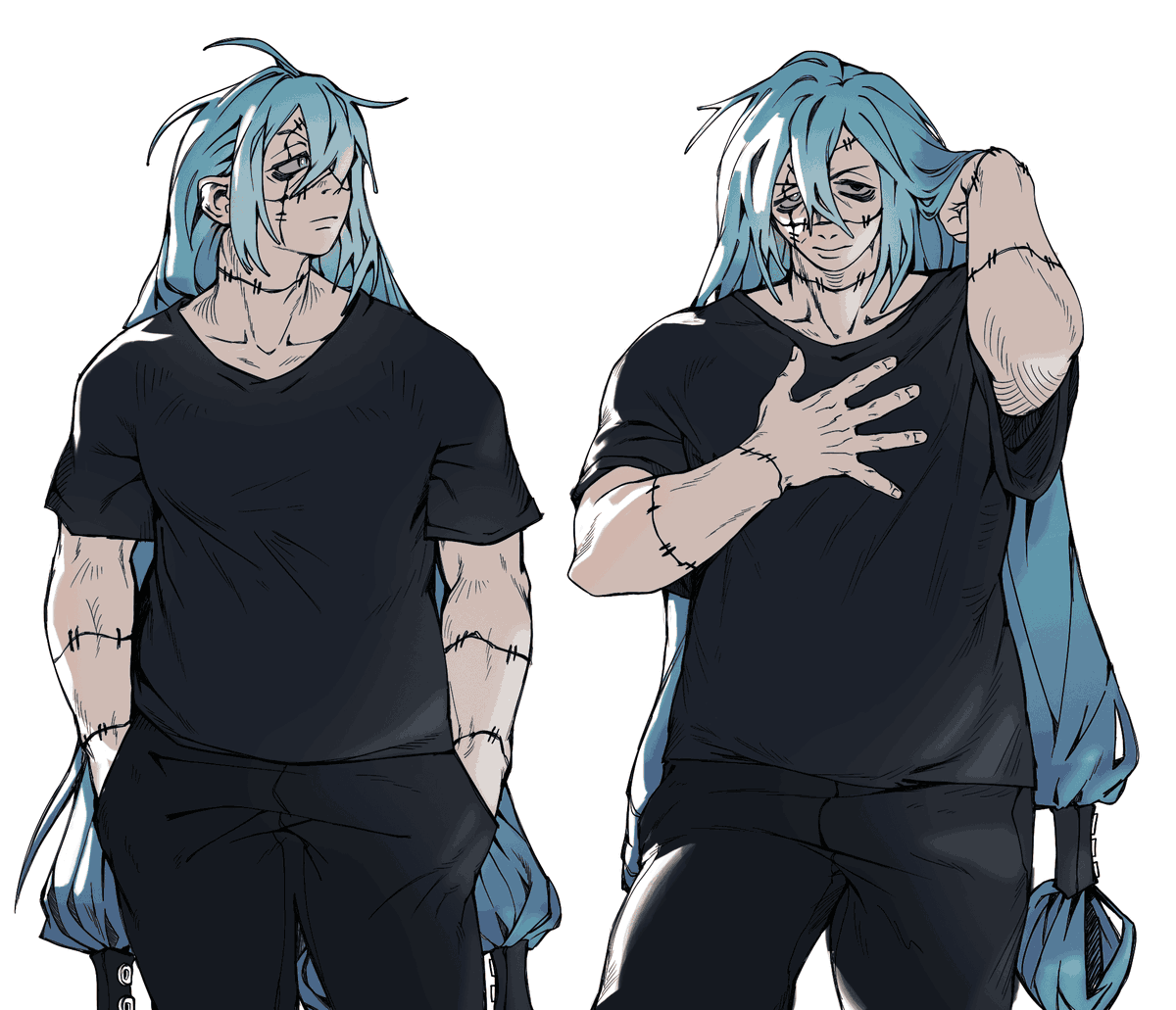 ohmeiios's tweet image. he&apos;s just standing there #mahito