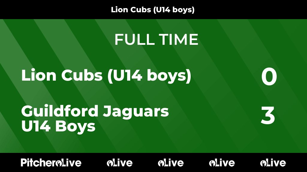 FULL TIME: Lion Cubs (U14 boys) 0 - 3 Guildford Jaguars U14 Boys
#LIOGUI #Pitchero
leweshc.com/teams/127030/m…