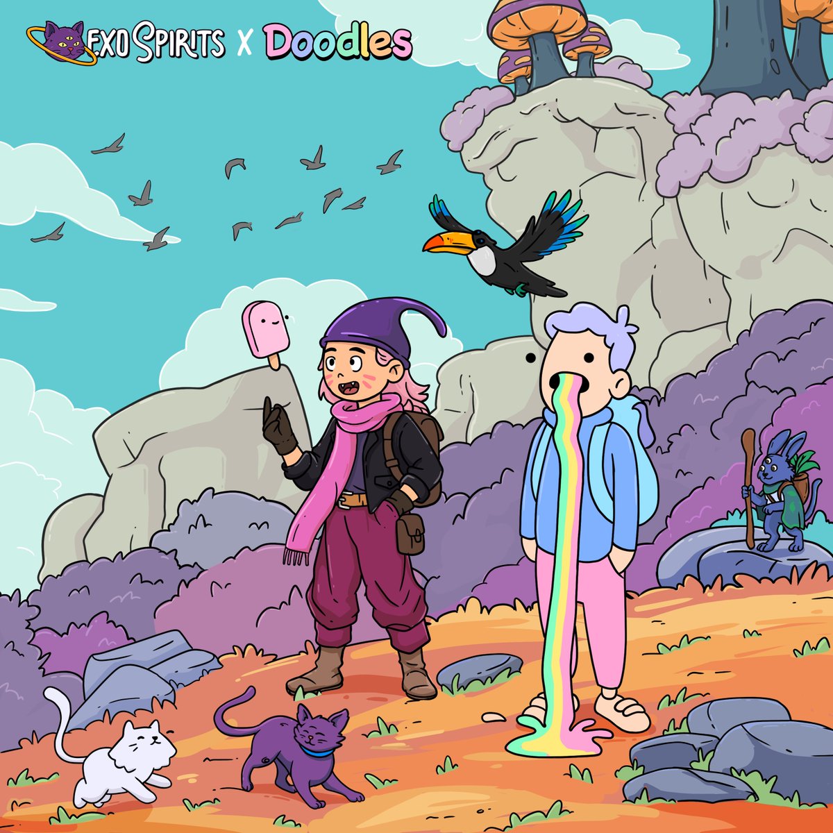 ✨Our nomads just splashed into the most colorful IP in Web3 , Doodles!

ExoSpirits is proud to announce an official collab with:
<a href="/doodles/">doodles</a>

All holders can now claim their FCFS WL in our Discord, plus 100 GTDs!

⮕ 5 ExoSpirits GTDs for this post
RT + Like + Monad wallet