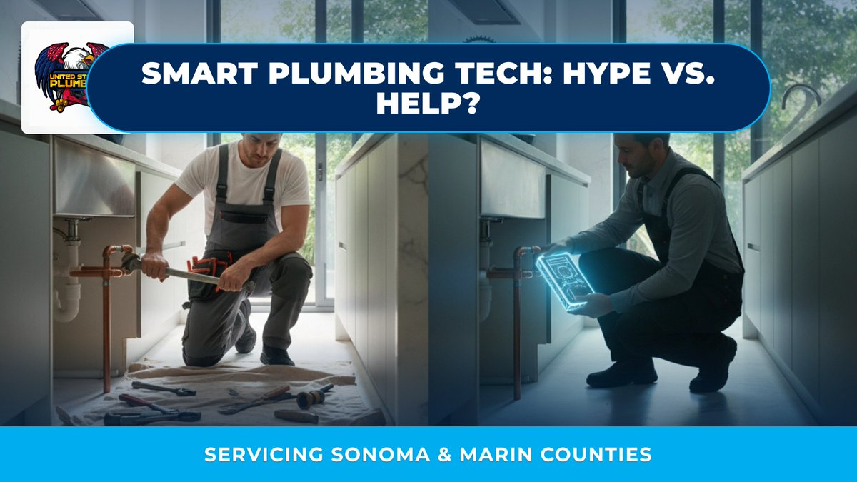 UNITEDSTATESPLB's tweet image. Smart home plumbing tech is everywhere lately, but what’s actually worth it? Leak detectors save real $$ and stress: smart faucets are mostly fancy fluff. Sonoma &amp;amp; Marin neighbors, need unbiased advice? USP tells it like it is. #HomeTech #PlumbingTruth