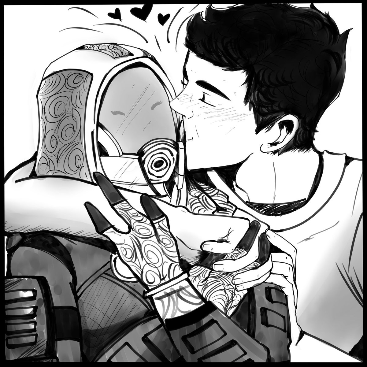 AngstyAstro's tweet image. Drawing for GVArchangel of their Shep and Tali being adorable. Thank you sm for the patience and support!

#MassEffect