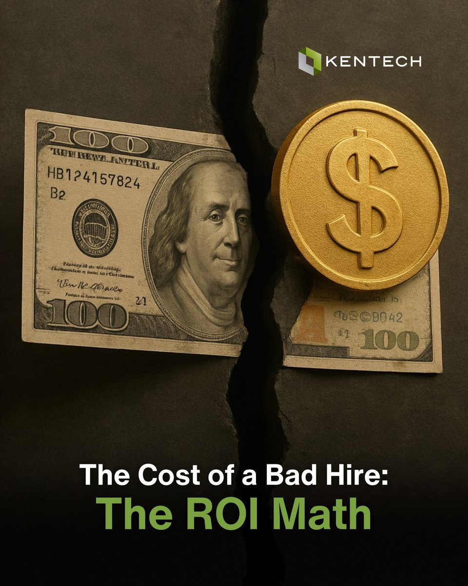 eKentech_'s tweet image. Bad hires cost more than you think.

💸 ROI lost
🕰️ Time wasted
🧠 Focus drained

Hiring isn’t a gut decision—it’s an investment. Make it data-backed.

📥 Get our FREE TalentIQ Resources: hubs.ly/Q03Vgrkk0

#KENTECH #TalentIQ #HiringROI #FounderOps #Leadership