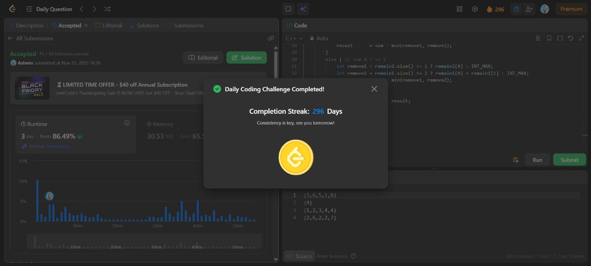 mystic_decoder's tweet image. Day 147                     

- Leetcode potd 
- Major Project       
- NLP exam prep        

Do connect and join the grind! 🔥 

#nDaysOfCode #MERNStack #DSA #BuildInPublic #CodingJourney