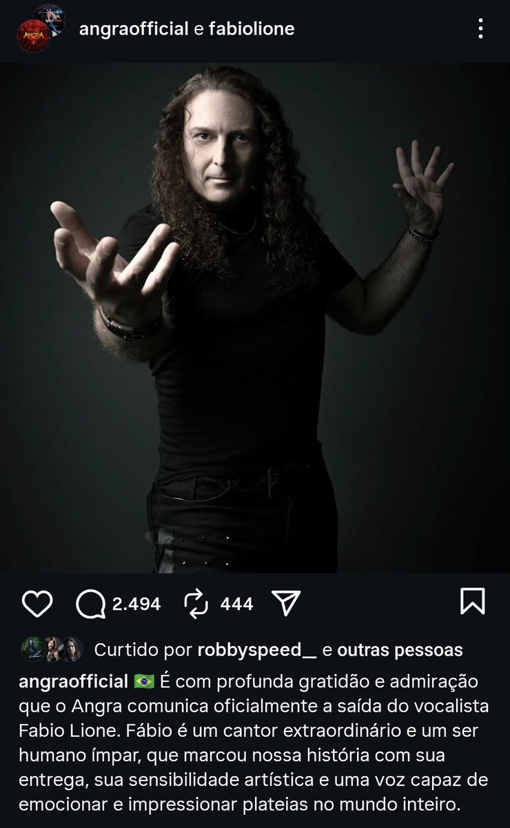 vanitasty's tweet photo. Lione saiu oficialmente do Angra... ser fã dessa banda é um verdadeiro teste de resistência e uma montanha-russa de emoções. https://t.co/R1PGduhbxl