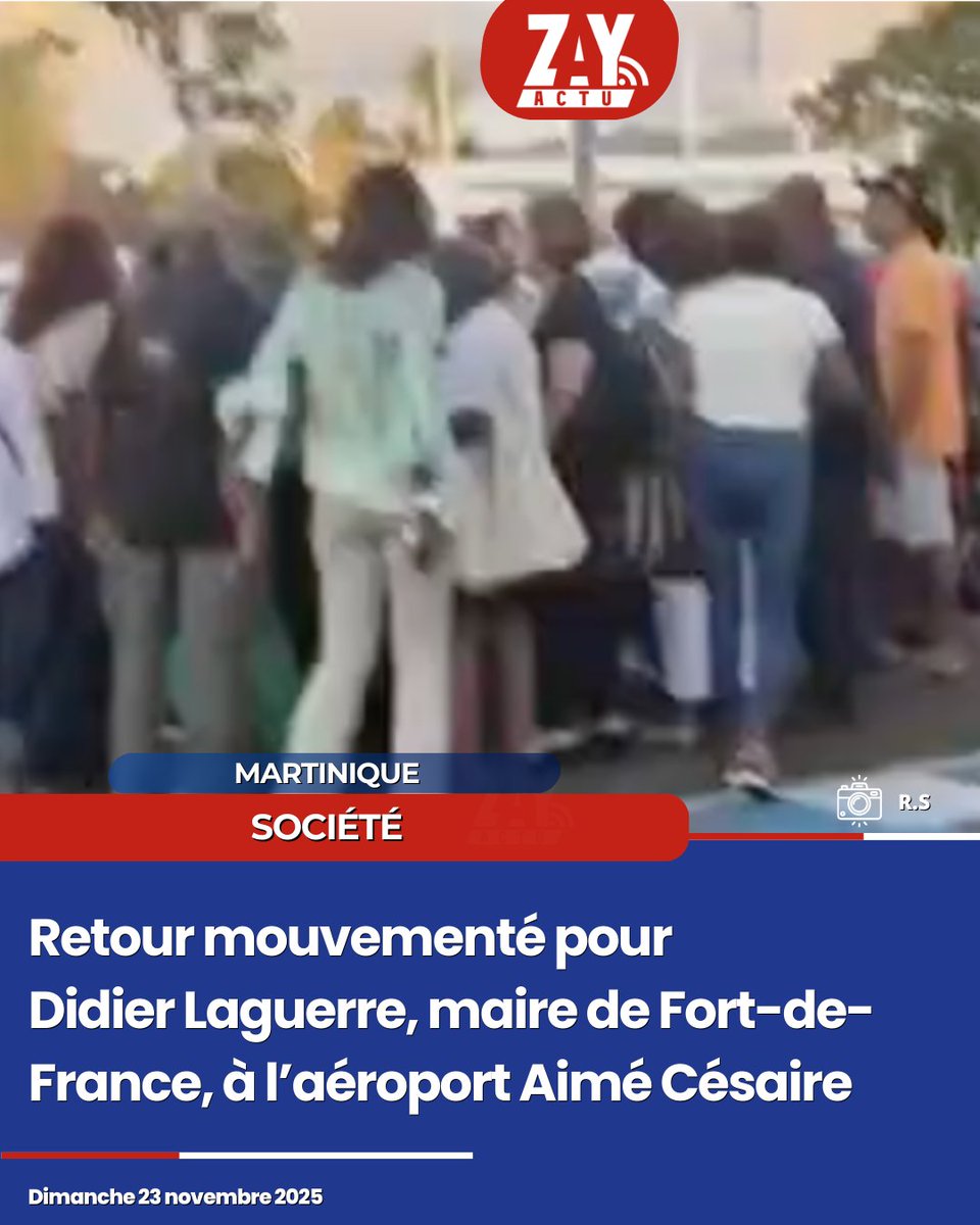 Retour mouvementé pour Didier Laguerre, maire de Fort-de-France, à l’aéroport Aimé Césaire zayactu.org/martinique/ret… via <a href="/ZayActu/">ZayActu</a>