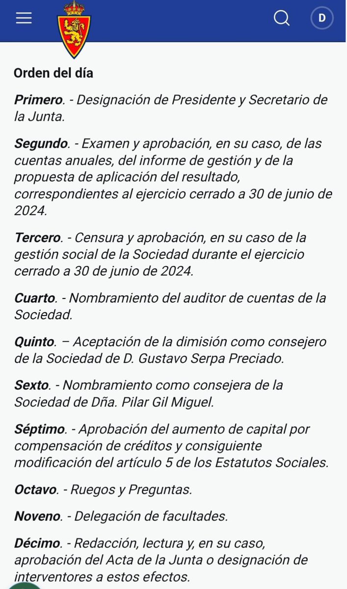 ZaragozaTaxi's tweet image. A la izquierda la convocatoria de la Junta General de Accionistas del Real Zaragoza del 2025. A la derecha la del 2024. 

¿Podría explicarnos el @RealZaragoza por qué motivos no incluye el punto de ruegos y preguntas éste año? ¿Que se teme? ¿Que se oculta?