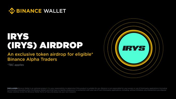 Valoxeth's tweet photo. Hirys fam, great news!

@binance announced the listing of @irys_xyz on Binance Alpha November 25!

Once trading opens, users can claim their airdrop using Alpha Points https://t.co/ORtkeCNZfJ