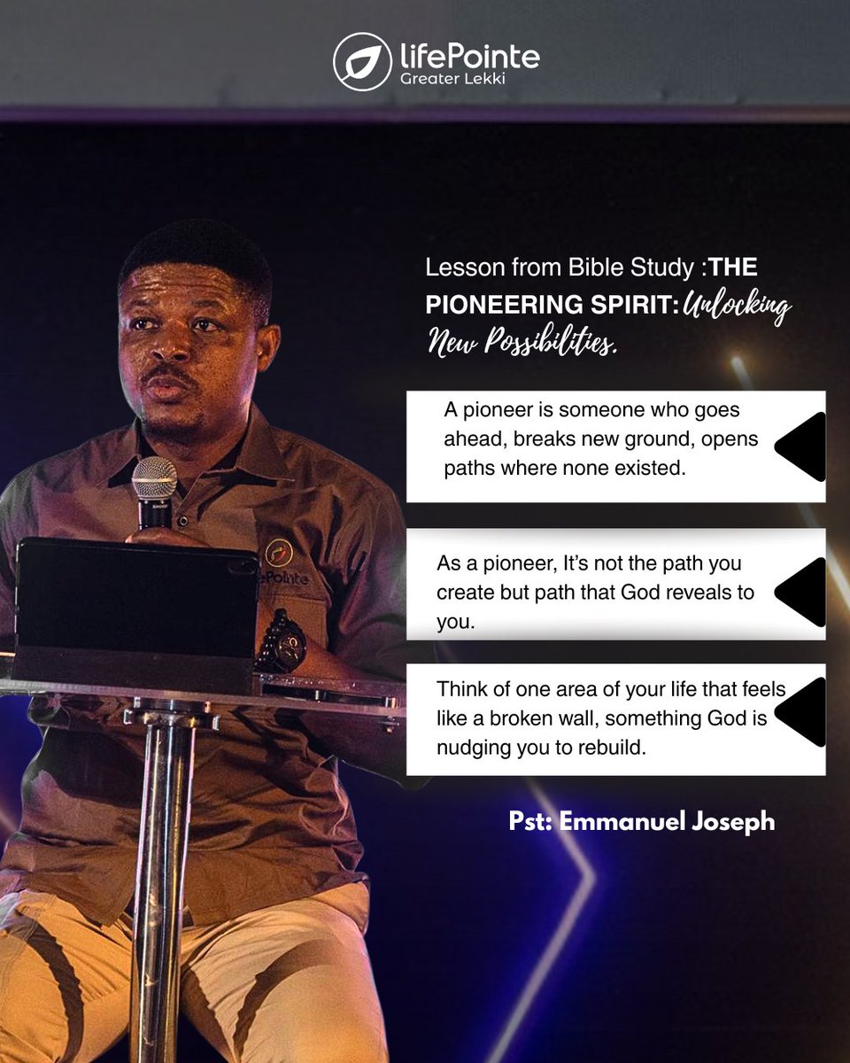 LifePointeGL's tweet image. “Don’t act based on impulse, act base on instructions.“ today’s Bible study from THE PIONEERING SPIRIT: Unlocking New Possibilities.