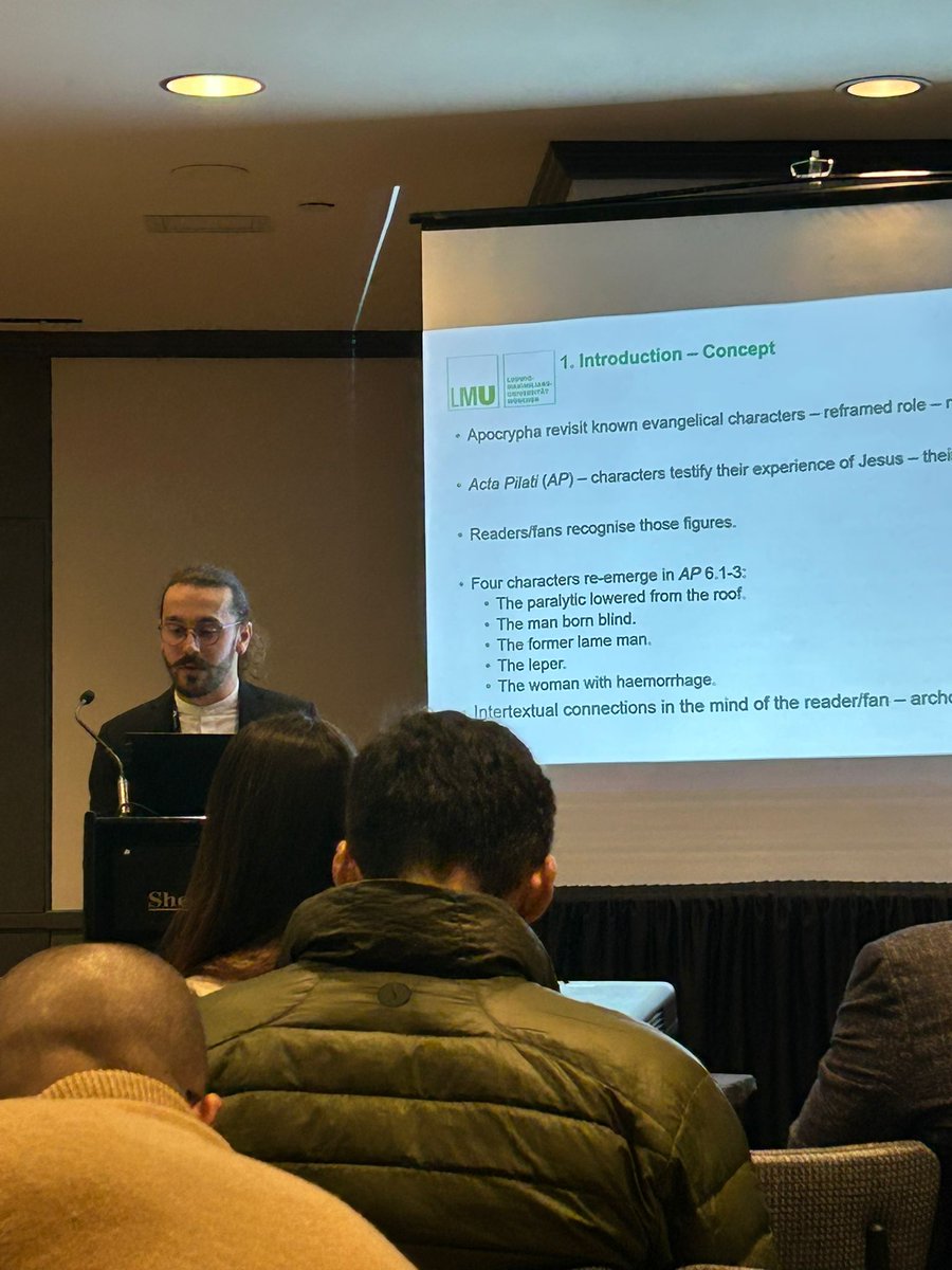 TKantartzis's tweet photo. Just presented my work on narrative perspectives of minor characters in the apocryphal Acts of Pilate for the second time at #AARSBL25. Nice interactions and chats.
@EarlyNarratives https://t.co/vyrg9a1v4U