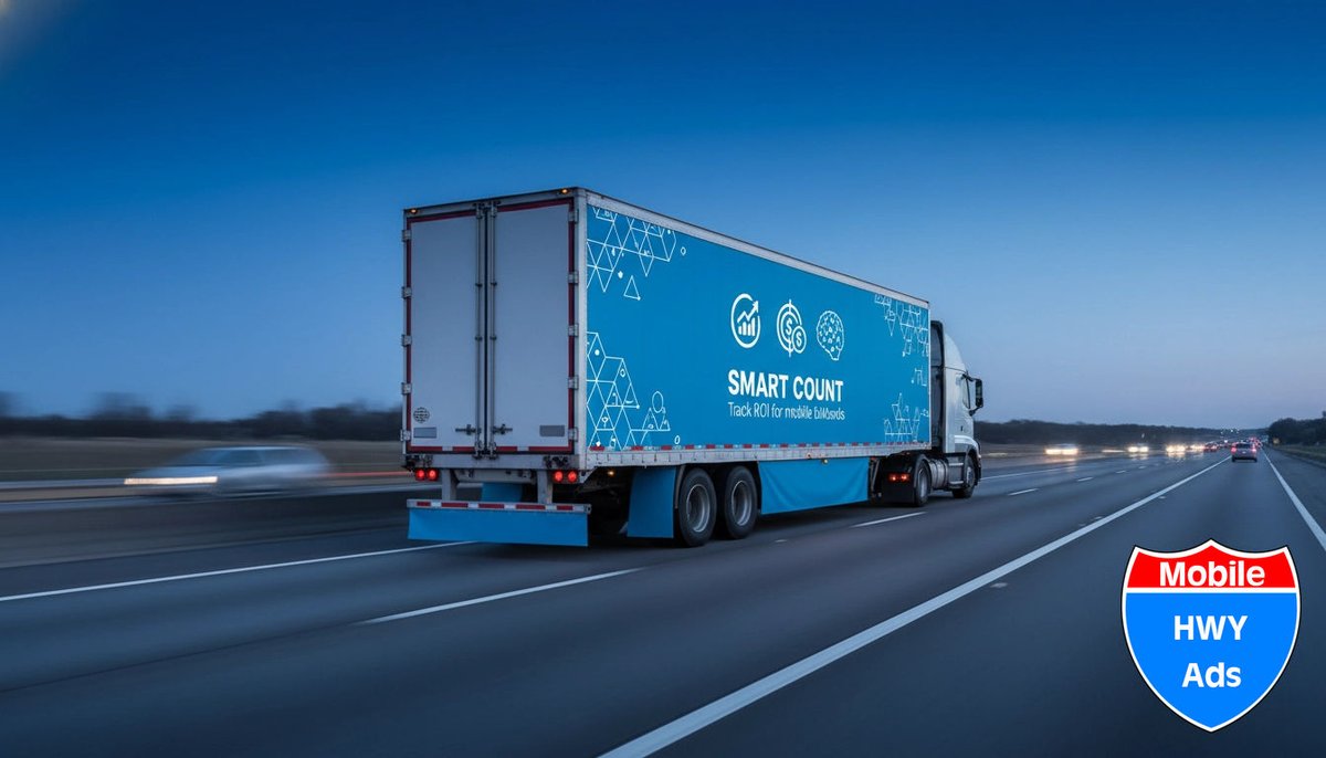 MobileHwyAds's tweet image. Most advertisers think mobile billboards can’t prove ROI. Our SMART COUNT tech changes the game, tracking every device within 100 feet. Ready to prove real results on your campaign? Get started today! #MobileBillboards #SMARTCOUNT #TrackROI #DanKost
