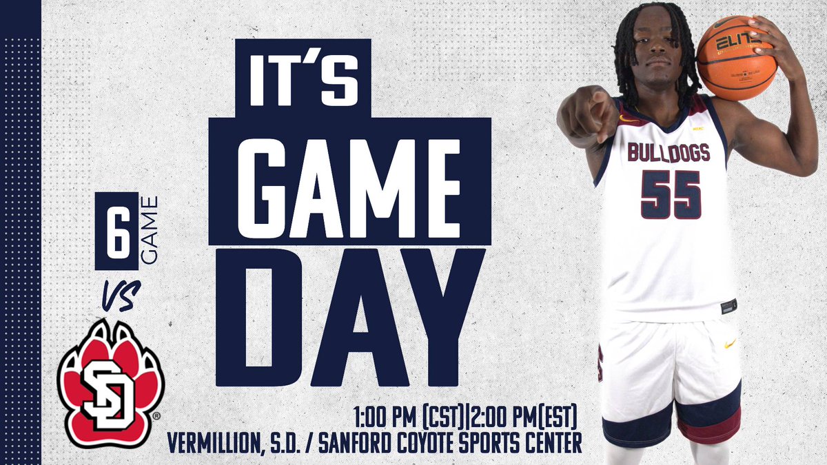 SCStateAthletic's tweet image. Men’s Basketball Battle South Dakota on the road in Vermillion, SD. Tipoff is set for 1:00 PM (CST)| 2:00 PM (EST) inside Samford Coyote Sports Center. You can follow the game on LIVE STATS or WATCH visit scsuathletics.com @SCStateMBB 
#Bulldogteancity #Wearescstate