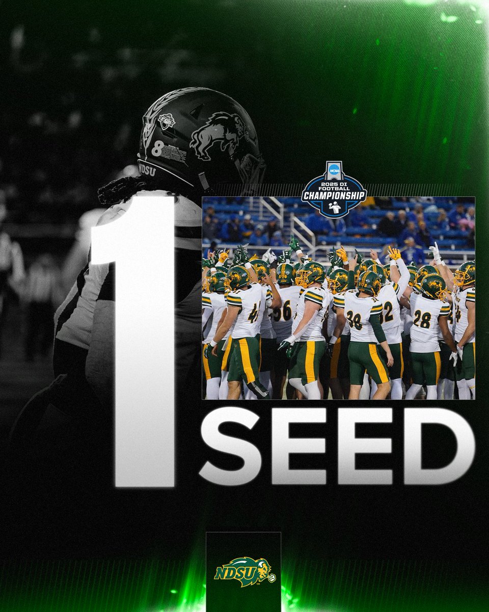 NCAA_FCS's tweet image. NO. 1️⃣ SEED

@NDSUfootball 🦬

#FCSPlayoffs