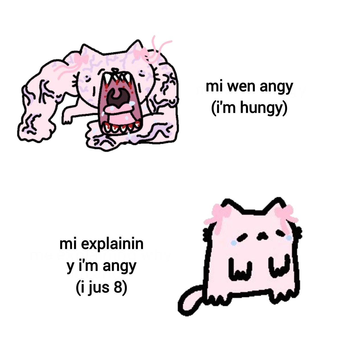 chaaateh I was jus hungy com bak  .·°՞(≧□≦)՞°·.