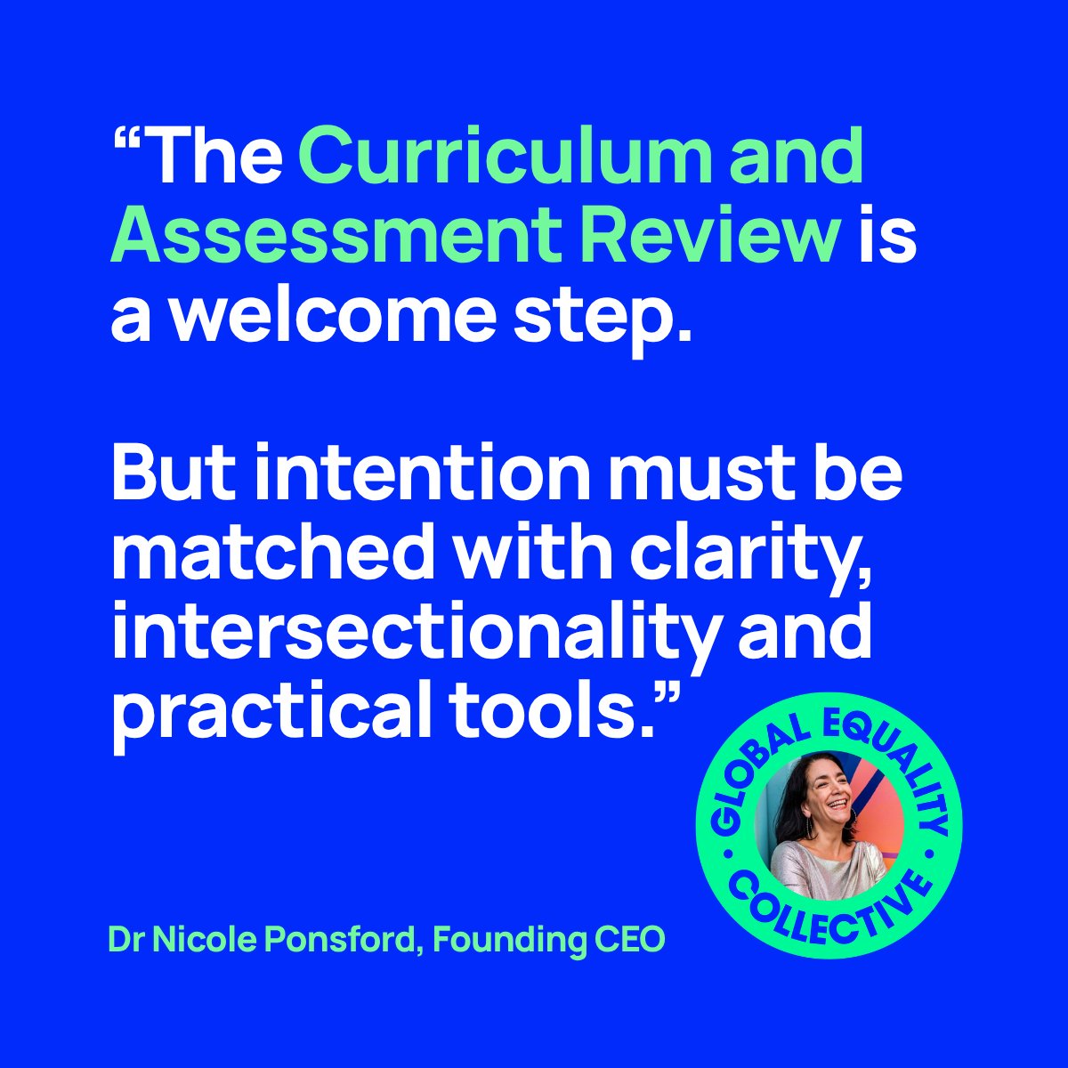 GECCollect's tweet image. Our Founding CEO, @NicolePonsford, responds to the Curriculum and Assessment Review in our latest blog post “A Step Forward – But Who Gets to Move Forward With It?”

Read more: thegec.education/blog/gec-respo… #Curriculum #IntentionalInclusion #Belonging #CAR25