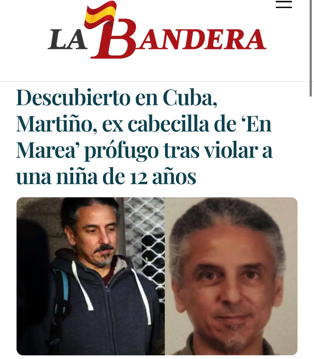 davidsantosvlog's tweet image. Se llama Martiño Ramos, era líder de la formación de ultra izquierda &apos;En Marea&apos;. Violó de forma repetida con una brutalidad extrema a una niña de 12 años y se ha fugado a Cuba para evitar la cárcel.

¿Qué se le pasa a la izquierda con la pedofilia?