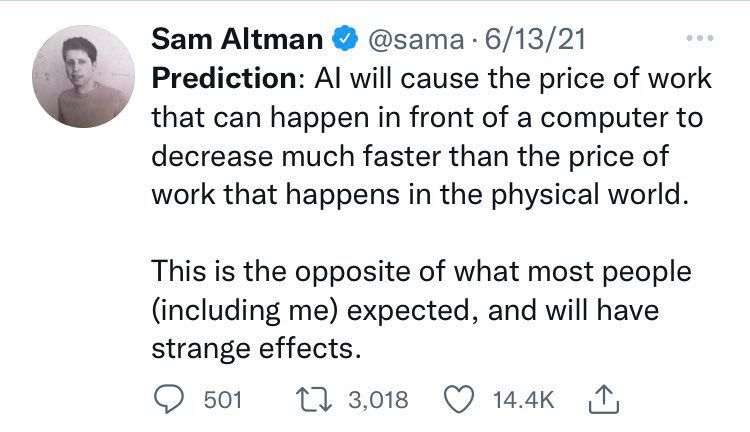 rohanpaul_ai's tweet image. AI is changing how much different jobs are worth , according to Sam Altman.

If your job mainly involves sitting at a computer - like coding, design, or writing - AI can now do a lot of that work super quickly, these will make these jobs less valuable.

It&apos;s much easier for AI to…