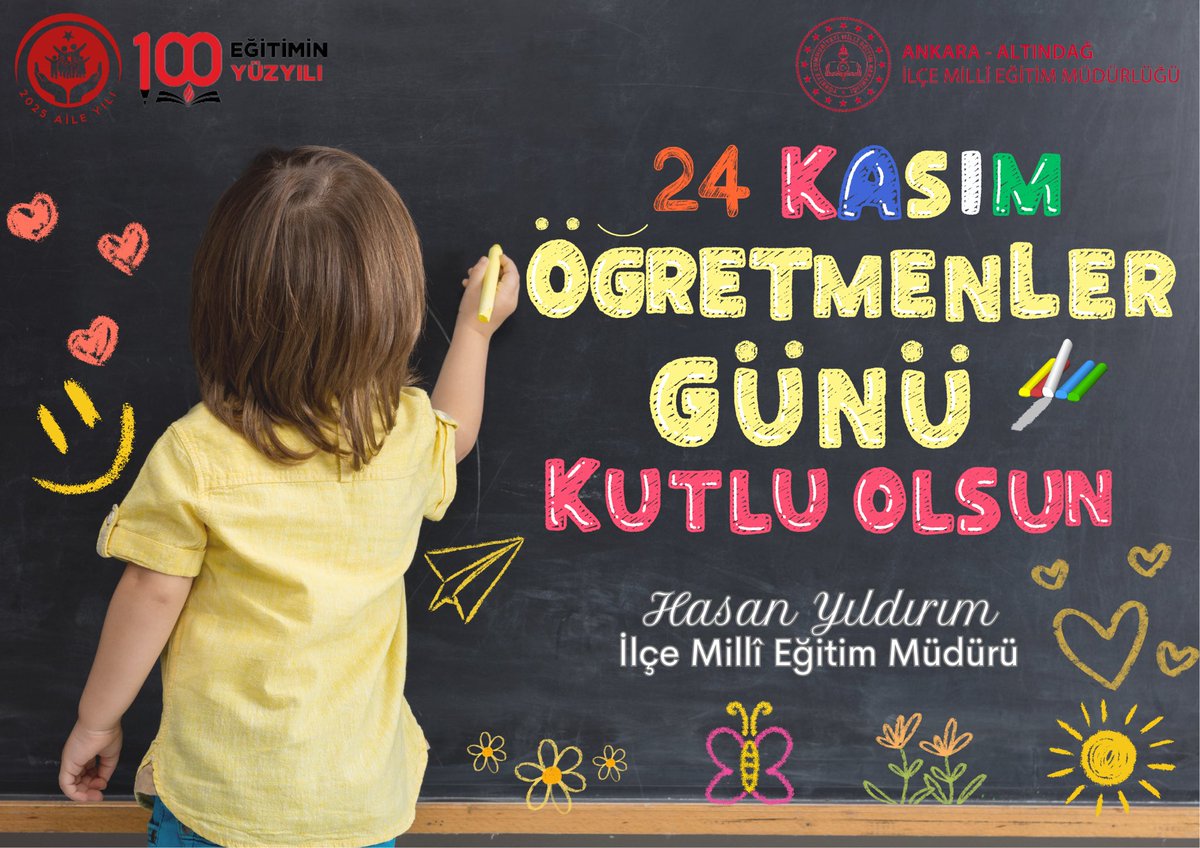 Sabırla, azimle ve şefkatle çocuklarımızı yarınlara hazırlayan, gücünü sevgiden alan, adanmışlık öyküsünün en özel kahramanları değerli öğretmenlerimizin 24 Kasım Öğretmenler Günü'nü içtenlikle kutluyor, başta Başöğretmen Gazi Mustafa Kemal Atatürk olmak üzere, ebediyete irtihal