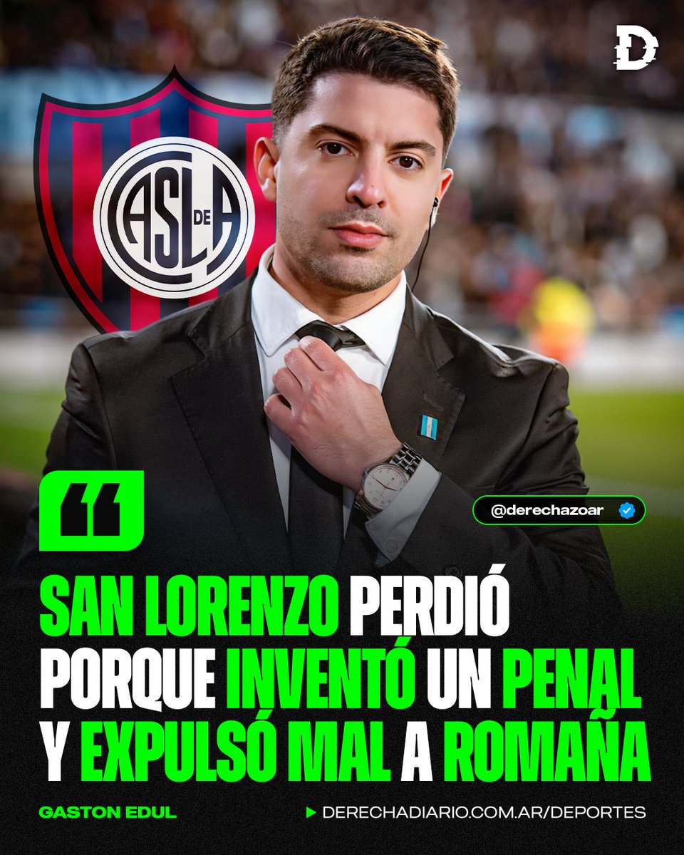 🇦🇷‼️ GASTÓN EDUL APUNTÓ CONTRA EL ARBITRAJE: "San Lorenzo jugó con amor propio pese a los problemas económicos e institucionales que tuvo".

🗣️ "Perdió porque Nazareno Arasa inventó un penal y expulsó mal a Romaña".
