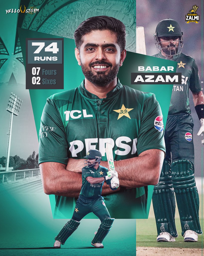 𝐏𝐮𝐫𝐞 𝐁𝐫𝐢𝐥𝐥𝐢𝐚𝐧𝐜𝐞. 𝐏𝐞𝐫𝐟𝐞𝐜𝐭 𝐓𝐢𝐦𝐢𝐧𝐠. 𝐓𝐫𝐮𝐞 𝐂𝐥𝐚𝐬𝐬 ft. Babar Azam 🙌

3️⃣8️⃣th T20I fifty and a commanding 7️⃣4️⃣-run knock today, leading from the front with skill and consistency. 💪🏏

#Zalmi #YellowStorm #ZalmiXLegacy #PAKvZIM