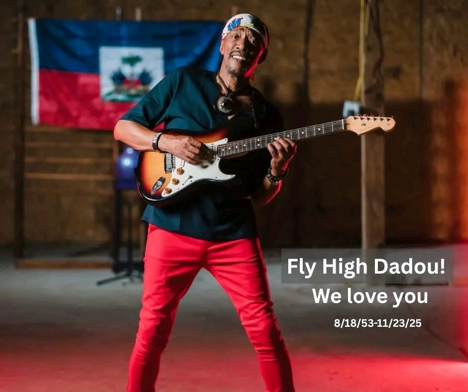 Infos4AYITI4's tweet photo. Chantè, gitaris ayisyen an, André Dadou Pasquet mouri, maten dimanch 23 novanm 2025 lan, aprè yon bon bout tan ap soufri ak yon maladi. Ansyen manm Tabou Combo a ki se fondatè gwoup "Magnum band" lan ki se tou entèprèt "OUPILA" kite nou ak laj 72 lan, selon sa fanmi li kominike. https://t.co/lhVRpsJFzC