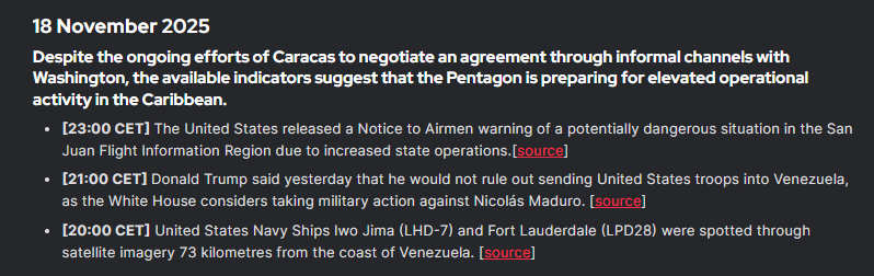 DanielBlancoPaz's tweet image. Following tomorrow, we assess that the White House is going to escalate its posture against Nicolás Maduro, with clandestine activities or limited strikes being highly likely in the next days. Here are some of our previous intelligence assumptions regarding Venezuela.