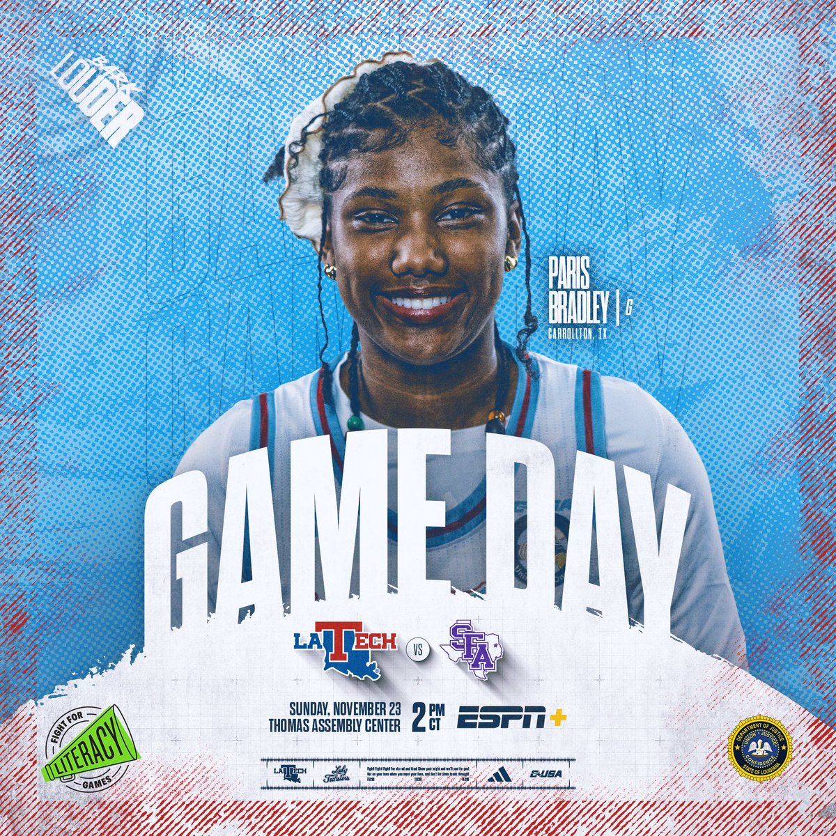 SUNDAY FUNDAY‼️

🆚Stephen F. Austin
⏰2:00 p.m.
📍Thomas Assembly Center
📺ESPN+
📻LA Tech Sports Network (97.7)
📲LA Tech Sports App