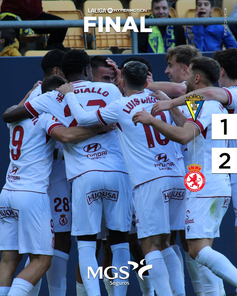 🔚 FINAL | 1-2 | #CádizCultural 

¡SE ACABÓ! La victoria se viene para León 

#AúpaCultu