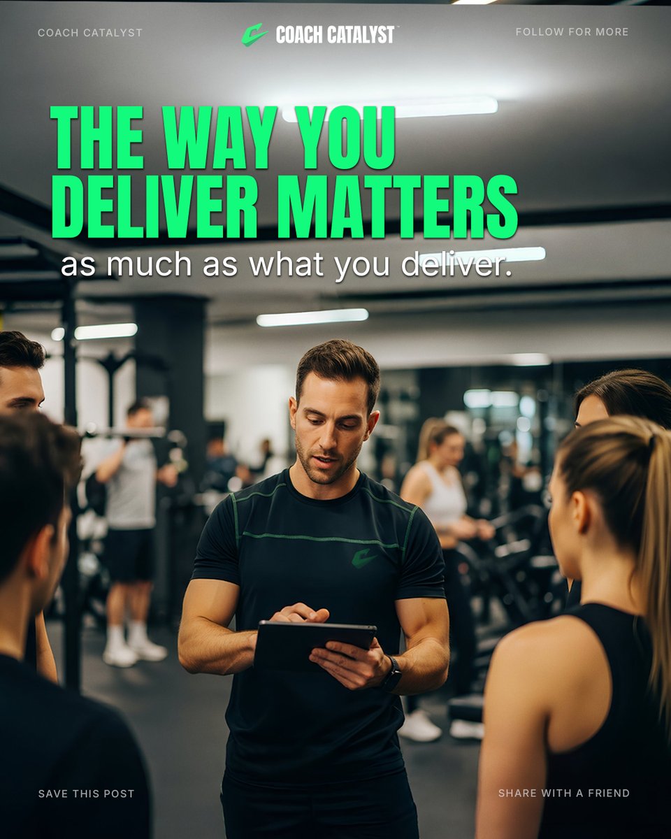 coachcatalysthq's tweet image. Great coaching isn&apos;t just about what you teach.
It&apos;s about how consistently and clearly you deliver it.
Coach Catalyst gives you the tools to show up like a pro, every time.
#OnlineCoaching #FitnessApp #WellnessCoach #CoachCatalyst