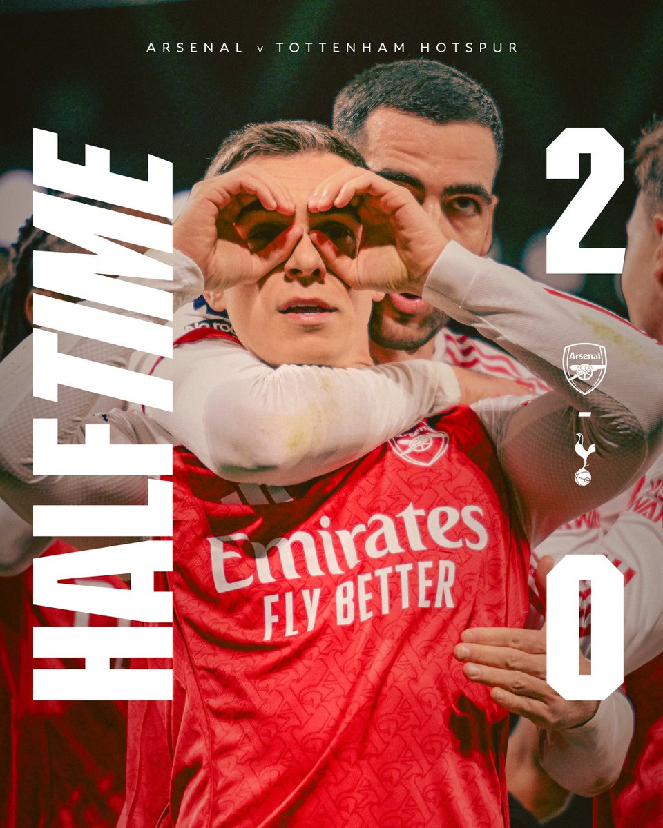 Arsenal's tweet image. A dominant first-half performance.

Let&apos;s keep the energy up, Gunners ✊