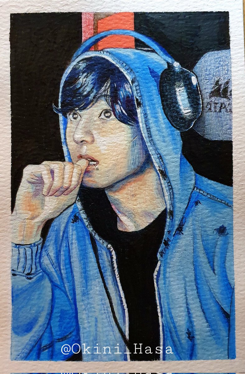 Okini_Hasa's tweet image. Phew, this took longer than expected. The day is almost over. I painted and drew him with an audiobook in my ears and really got lost in this piece. 🩷🎧🖌

#gamerjungkook #streamerjungkook #Jungkookfanart