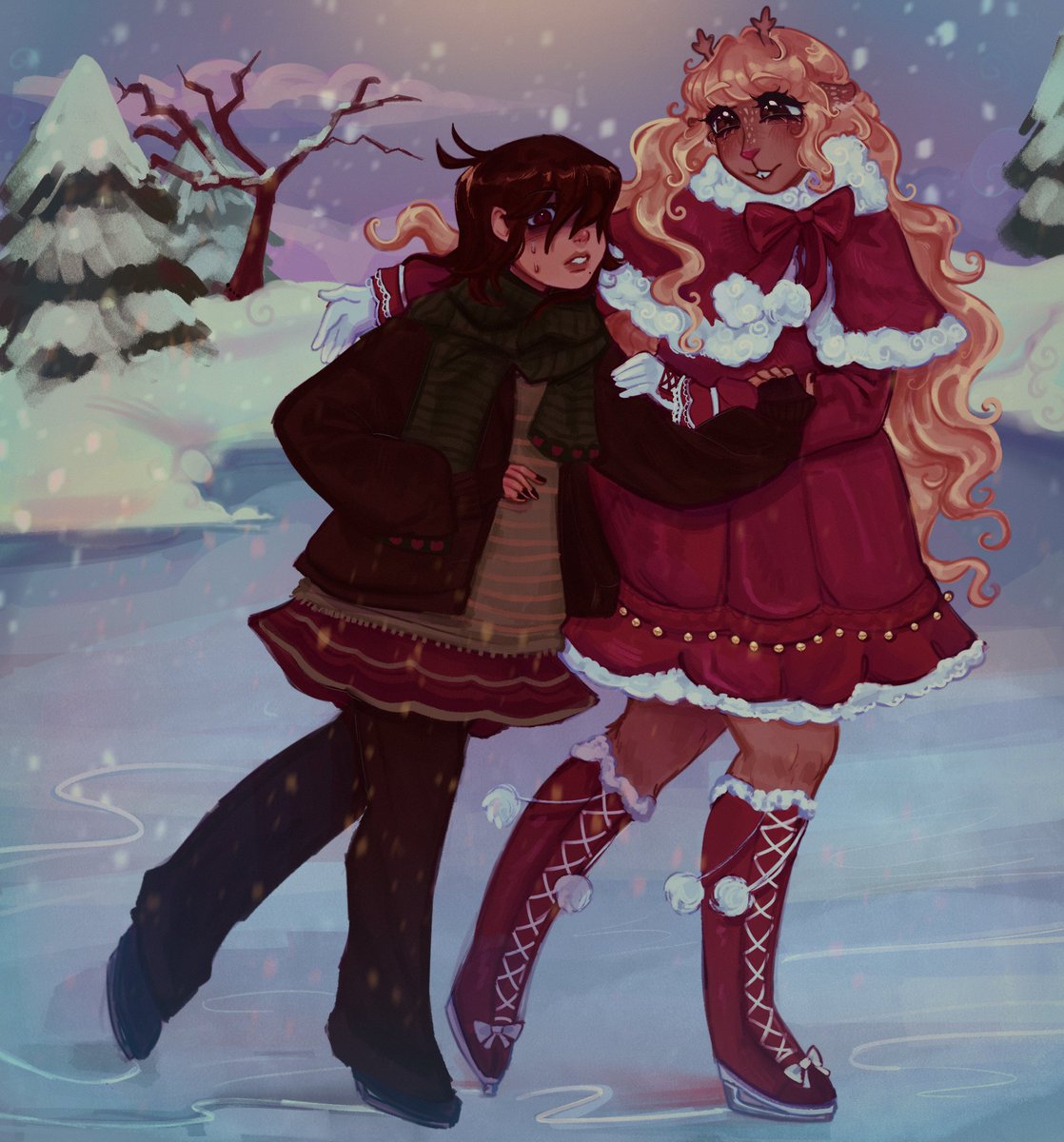 pinkpibbless's tweet image. ❄️🍎 ice skating ⛸️🩵🦭