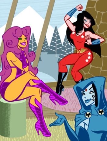 acervoestelar's tweet image. donna, raven and starfire