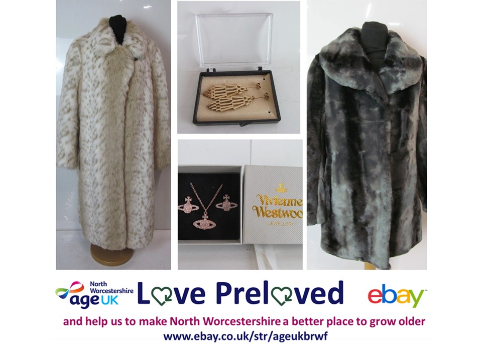 AgeUK_BRWF's tweet photo. #DontMissOut! Looking for some #FestiveGlamour &amp; #FauxFurGlam? Bidding for these (&amp; several other) items on our #ebay #CharityShop page ends soon!
Visit https://t.co/rxTqIQZ8nq &amp; help us to make North Worcestershire a better place to grow older! Thank you! 🙏
#WorcestershireHour https://t.co/w94tdmcxEY