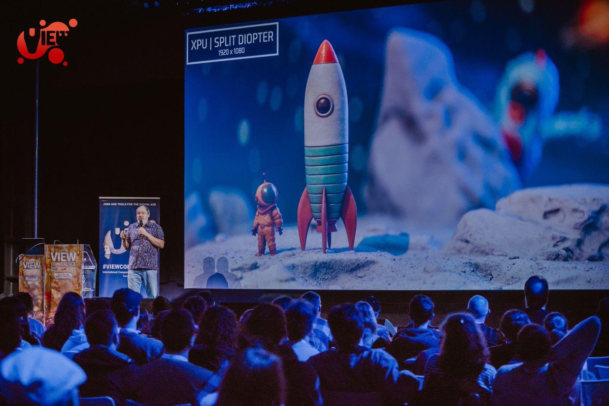ViewConference's tweet image. Memory from @Mr_Sisson’s featured presentation at: @ViewConference 
#viewconference2025
viewconference.it/pages/registra…

#meetyourheroes #dylansisson #renderman #pixar #disney #toystory5 #toystory #pixaranimation #animation #vfx #games #ai #cgi #film #art #realtime #vr #ar #xr #mr