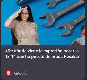 Llevo 34 años usándola y escuchándola, pero la ha puesto de moda una cantante famosa, vamos no me jodas.
