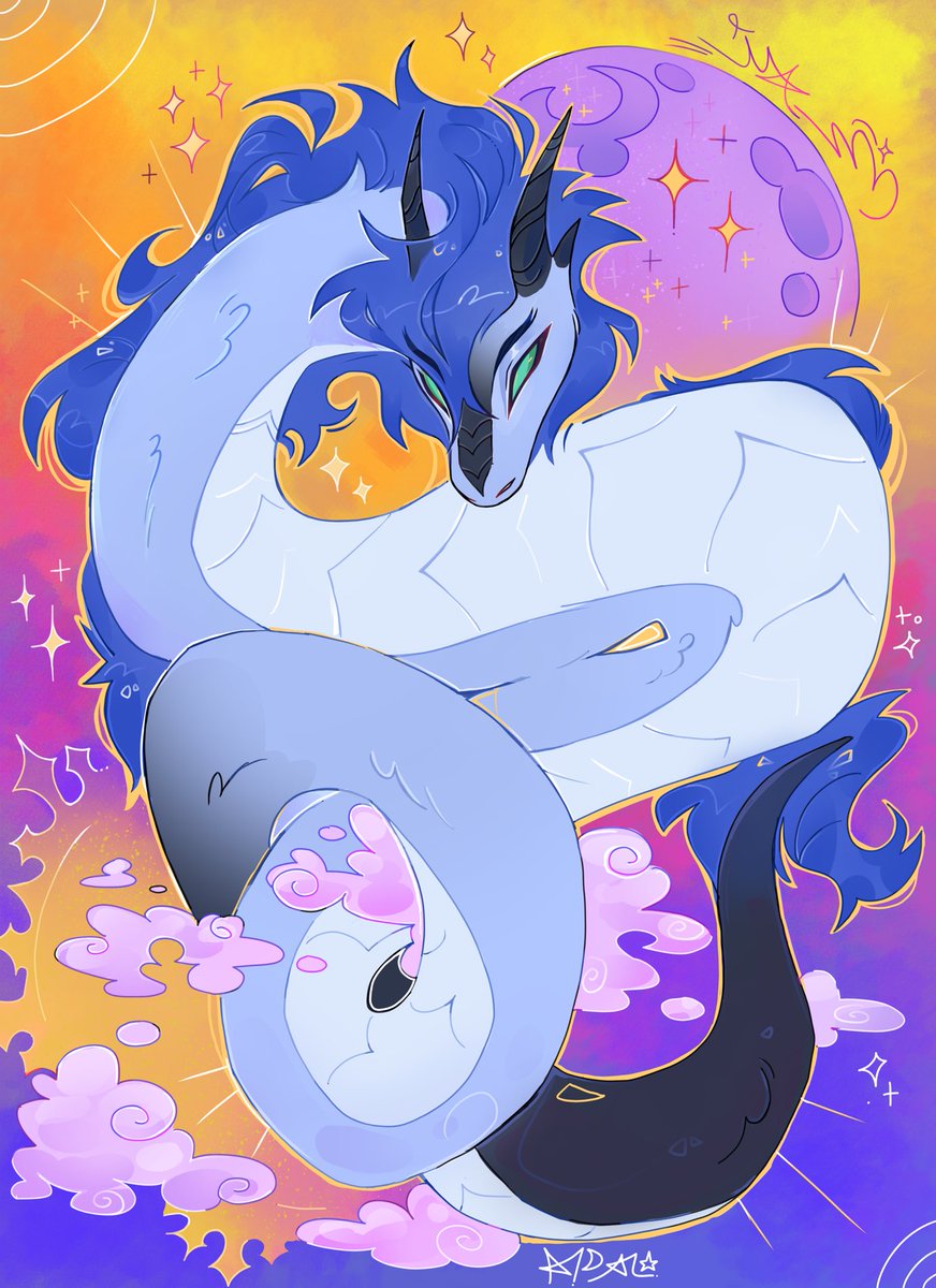 Apala’s true Dragon form.
She’s similar to the Japanese Dragon god that goes by the name of Ryūjin. 

🎨 - <a href="/ro11yp0lly/">O'Mallie🐠</a> 
Thank you so much again this is so amazing 💙🩵